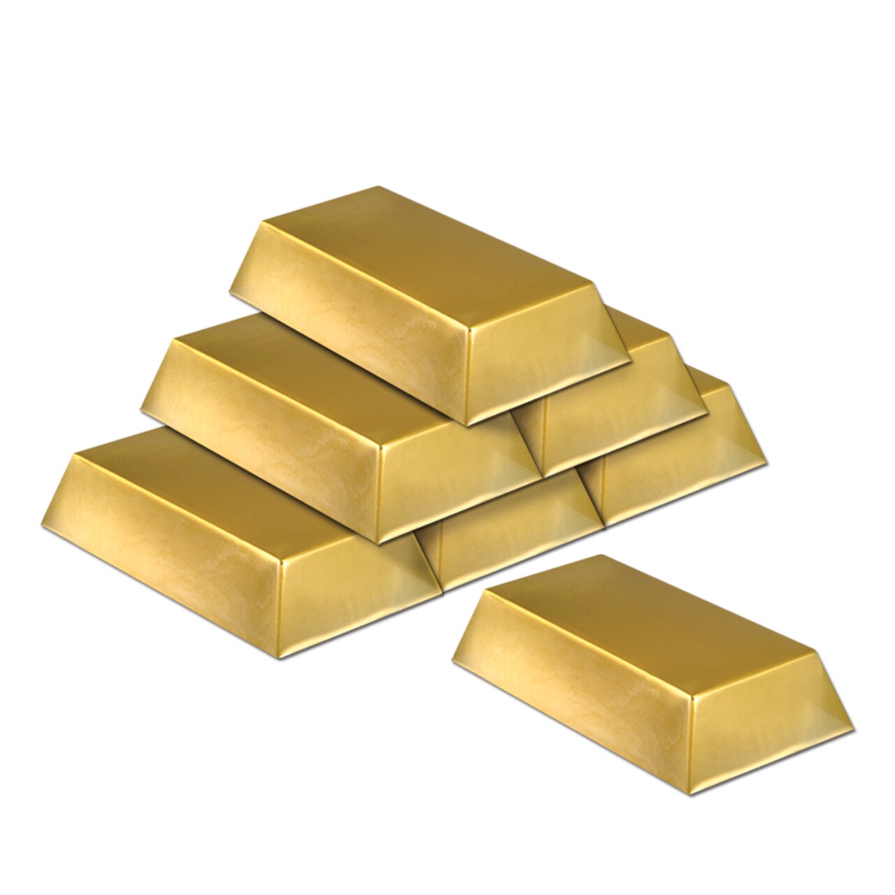 Beistle 7in. x 4in. x 1½in. Plastic Gold Bar Decorations - 12 Pack